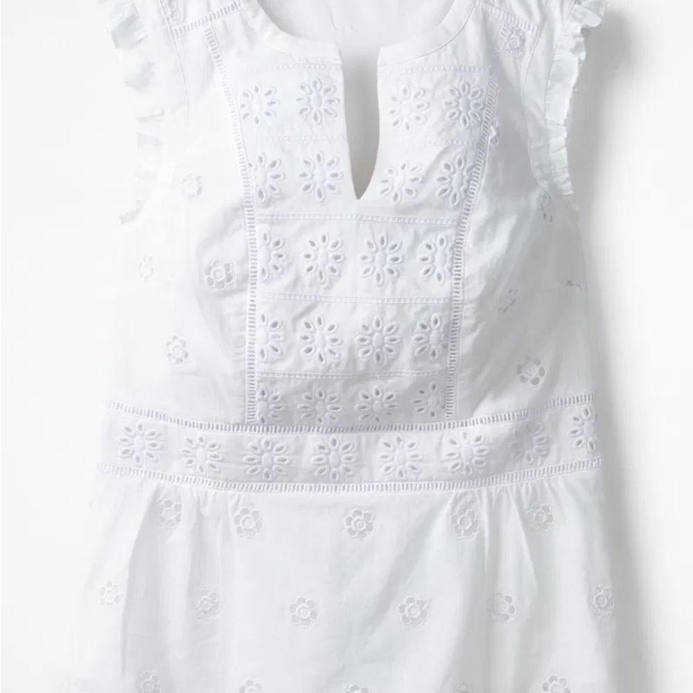 White Eyelet Sleeveless Top
